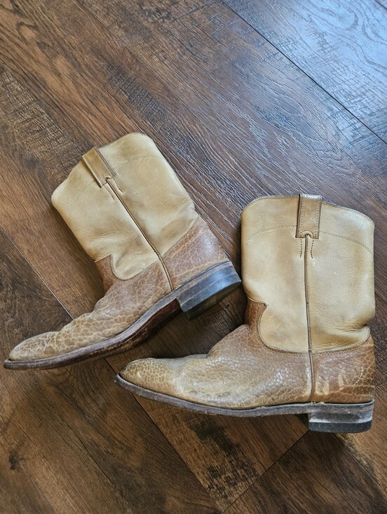 Justin Boots Other - Men's Tan Leather Western Boots - Classic Cowboy Style 8D